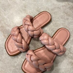 SCHUTZ Pink Braided Sandals